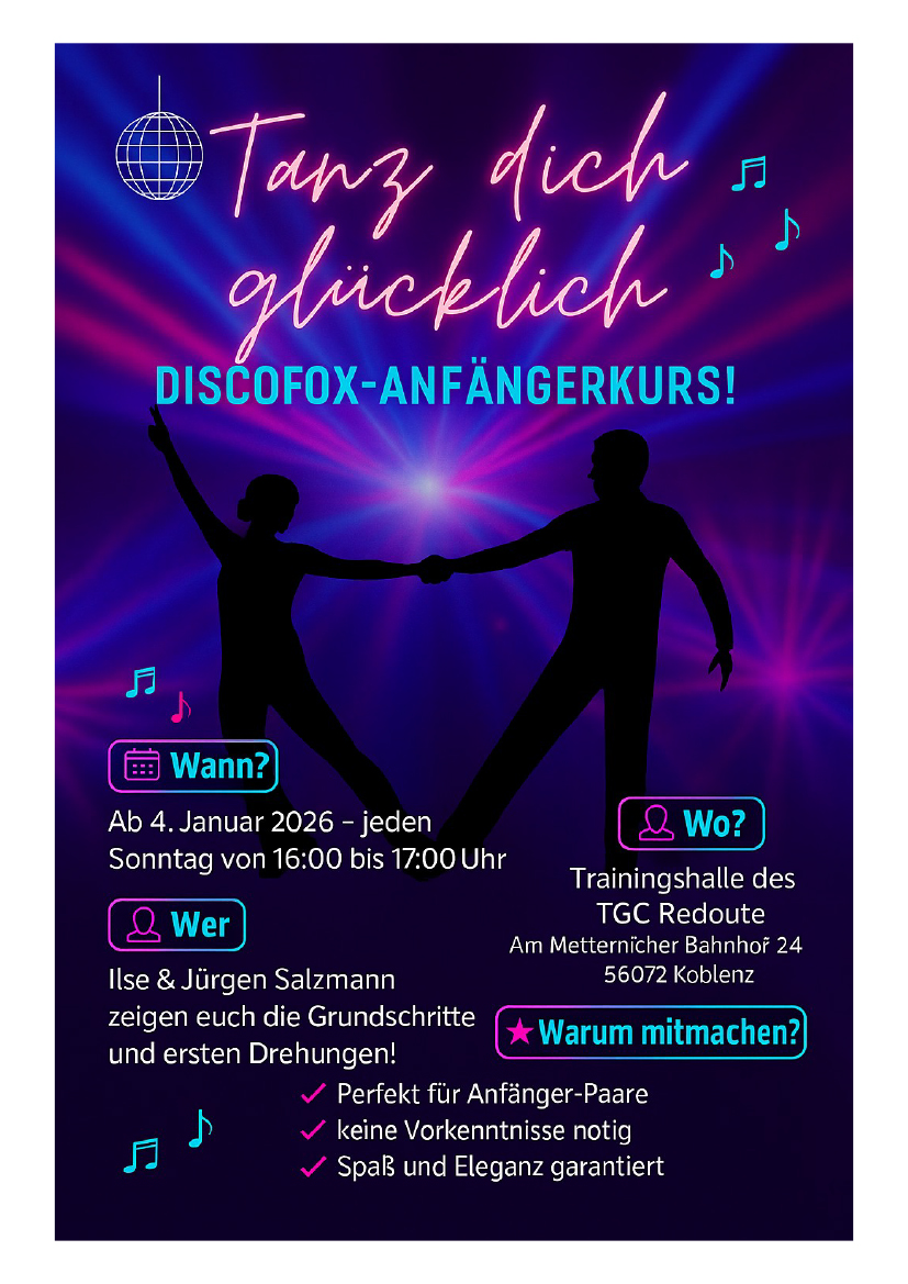 Poster für Discofox-Anfängerkurs