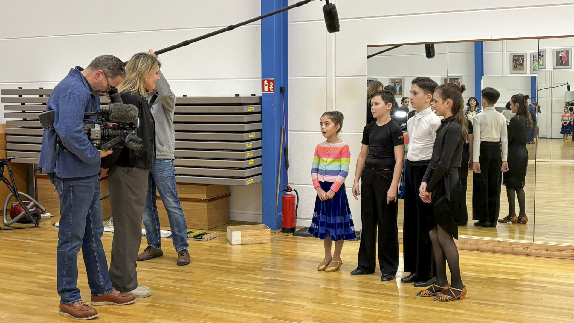 Der SWR bei den Aufnahmen unser jungen Turnierpaars