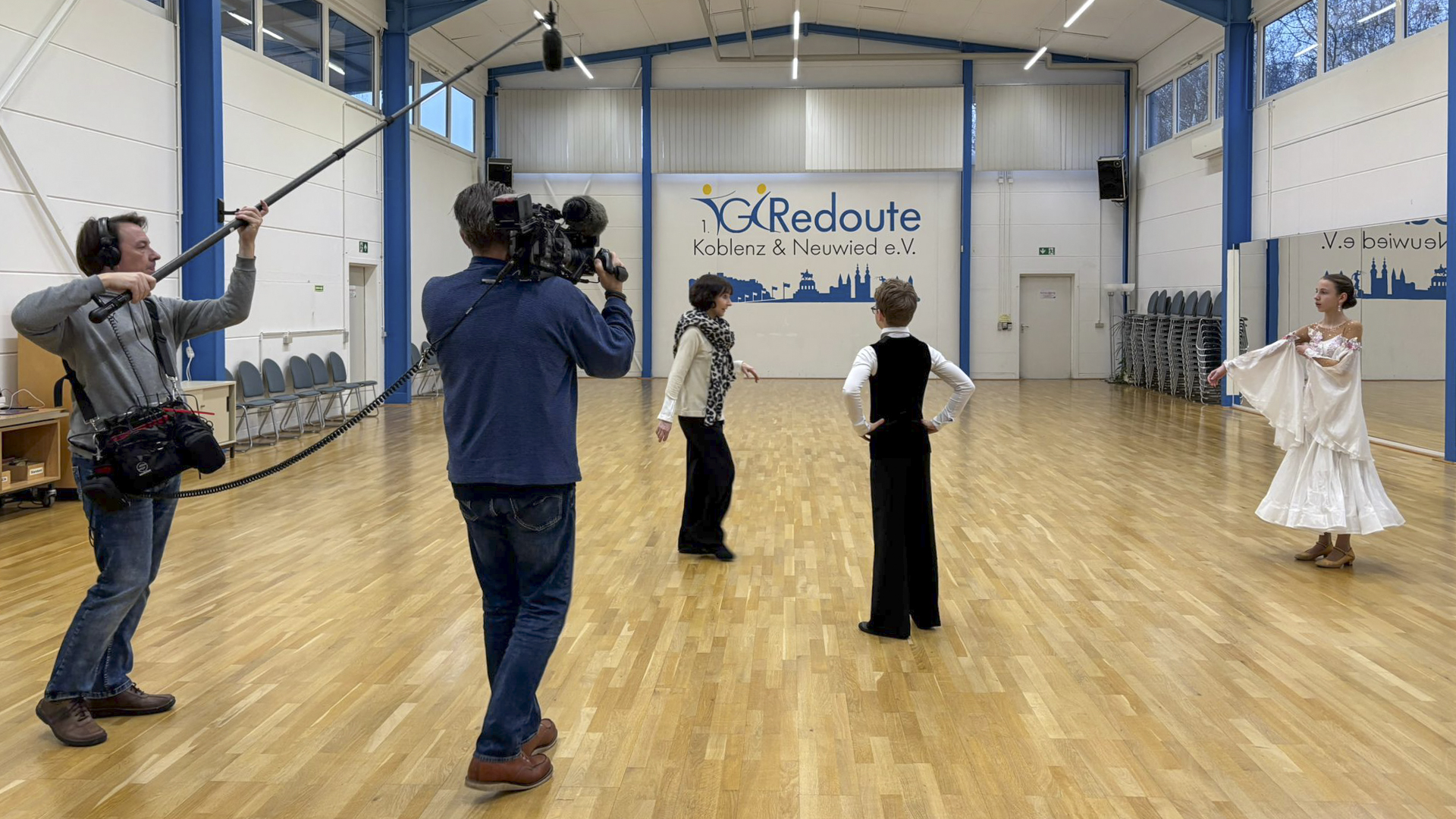 Der SWR bei den Aufnahmen unser jungen Turnierpaars