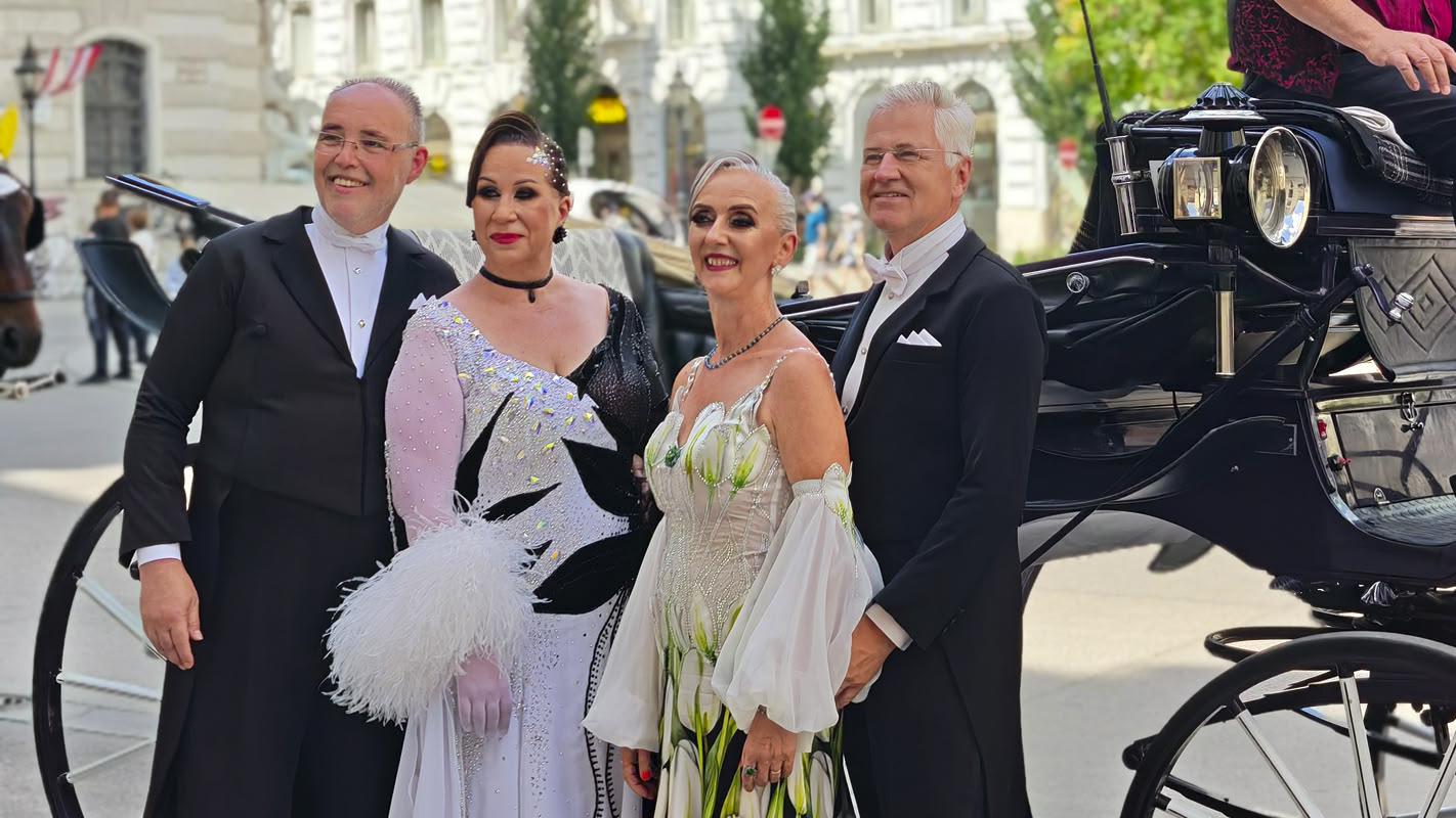 Dieter Assenmacher, Iris Flerus, Brigitte und Thomas Hergenr&ouml;ther in Wien beim Vienna Dance Concourse 2026