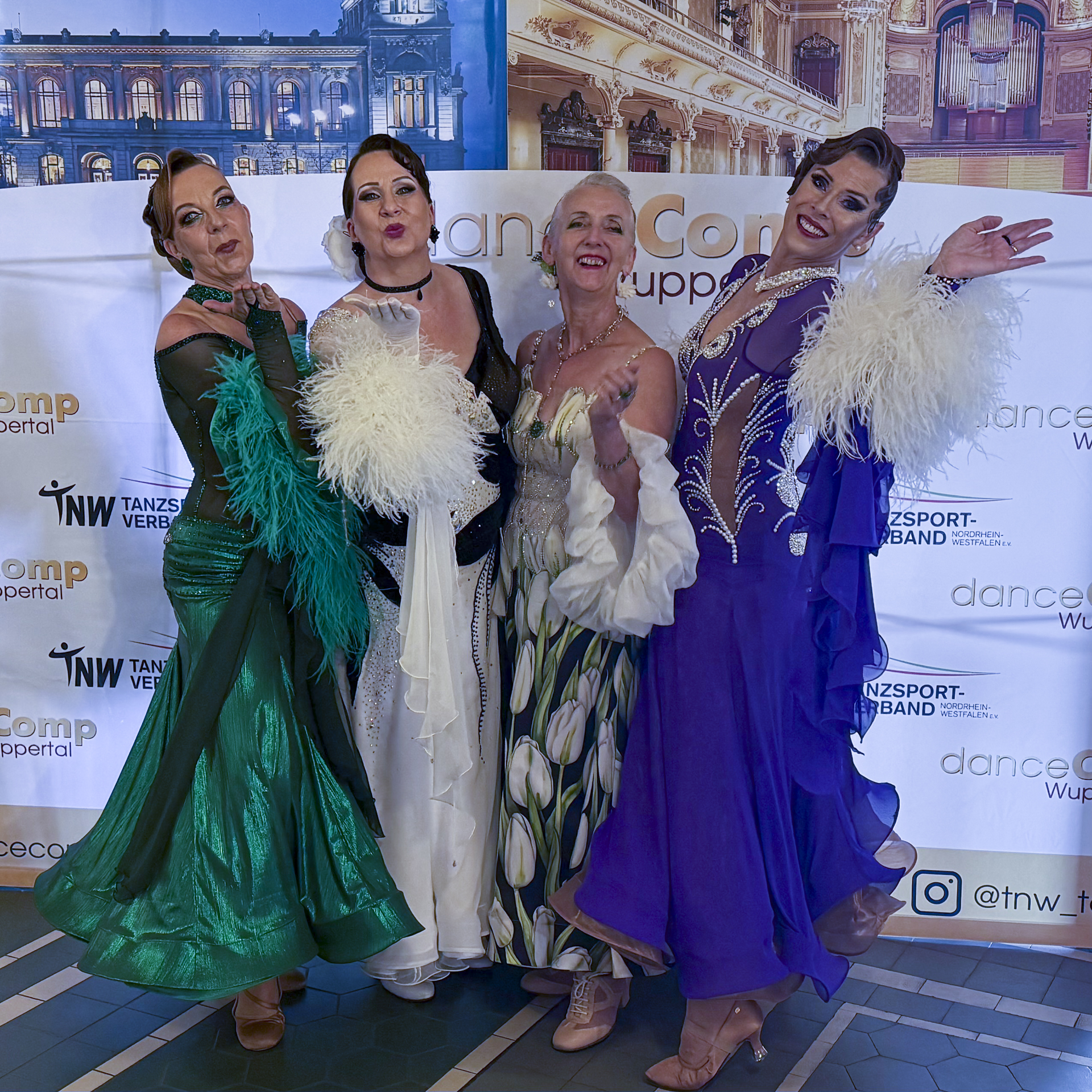 Gabriele Schäfer, Heike Wicht, Brigitte Hergenröther und Anne Kahl beim DanceComb 2026 in Wuppertal